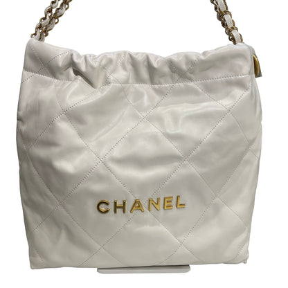 Used CHANEL 22 Shoulder Bag White GHW