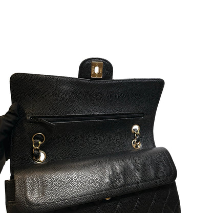 Used CHANEL Calfskin CF 25 Chain Shoulder Bag Black GHW