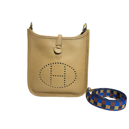 Used HERMÈS MINI EVELYNE Shoulder Bag Brown GHW