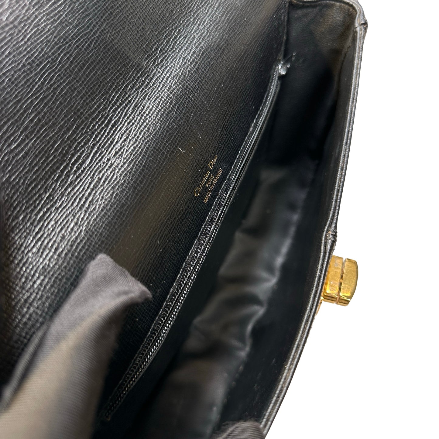 Used DIOR Epi Leather Vintage cross body Shoulder Bag Black GHW