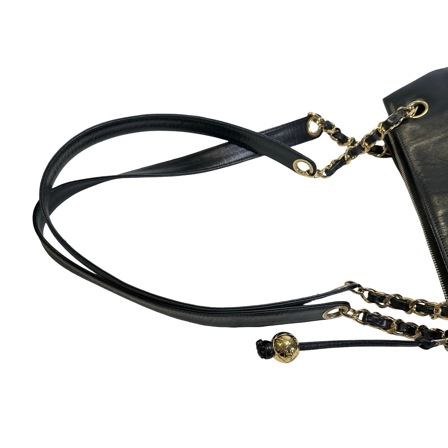 Used CHANEL solid vintage CC logo shoulder bag Shoulder Bag black
