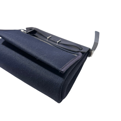 Used HERMÈS Canvas Mini Herbag Cross Body Bag Black PHW