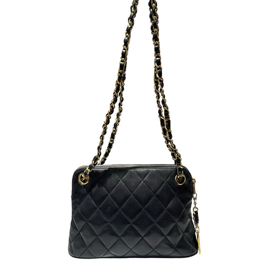 Used CHANEL Cross Body Bag Black GHW