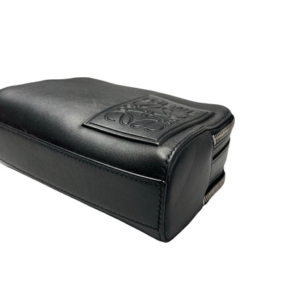 Used LOEWE Calfskin Leather Mini Camera Cross Body Bag Black PHW