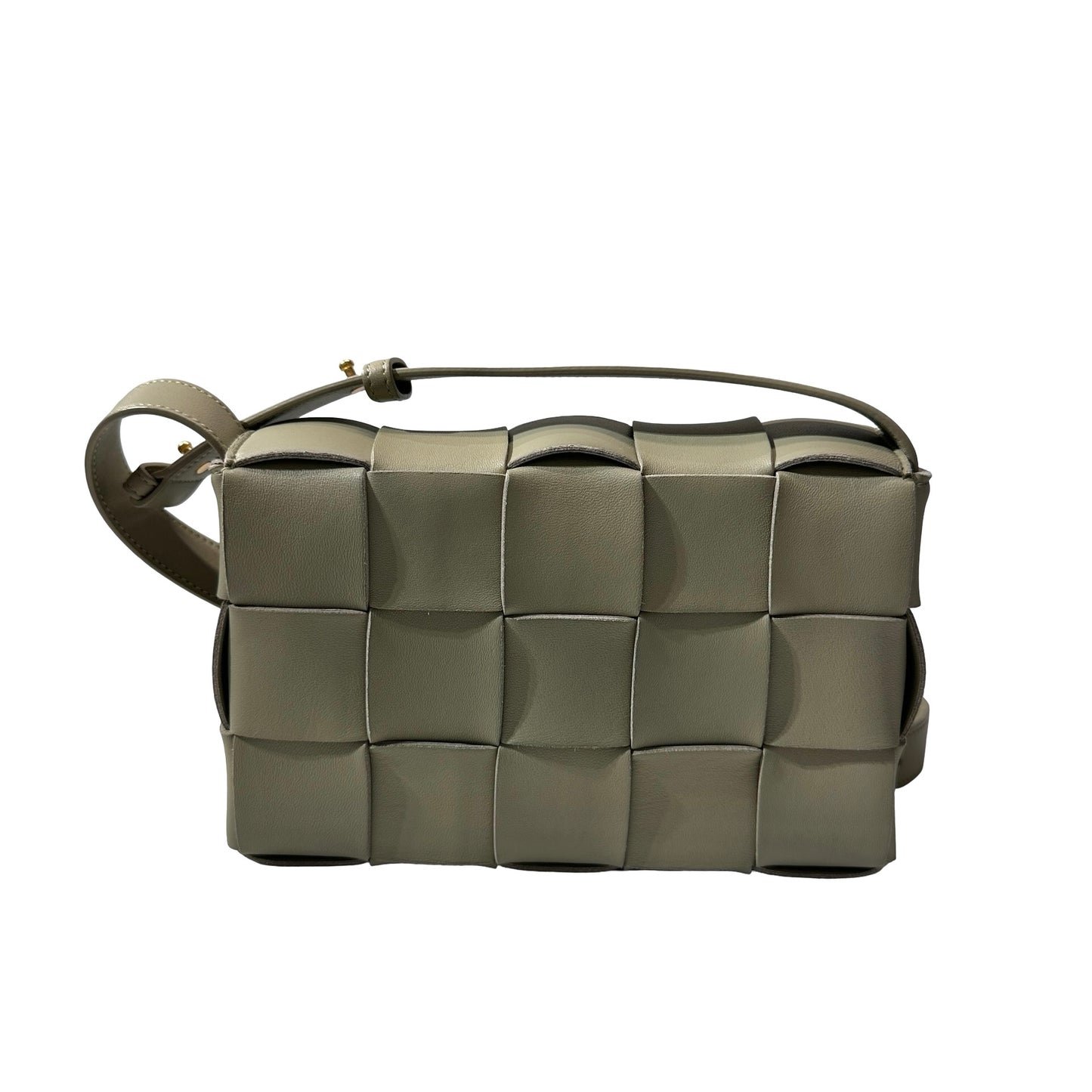 Used BOTTEGA VENETA Intrecciato Leather Cassette Shoulder Bag Green