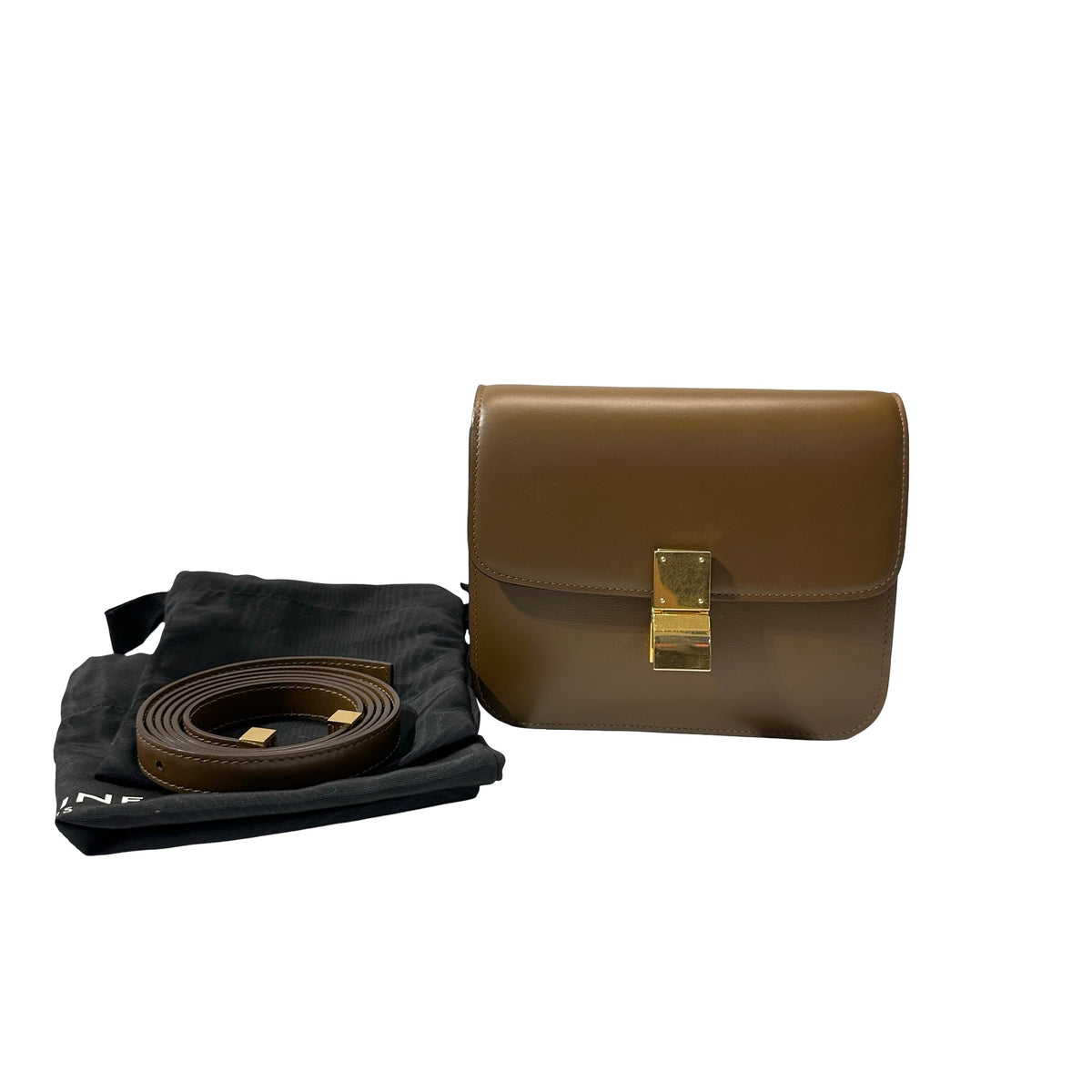 Used CÉLINE Teen Box Cross Body Brown GHW Cross Body Bag
