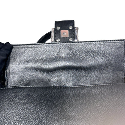 Used FENDI Crystal Shoulder Bag Black PHW