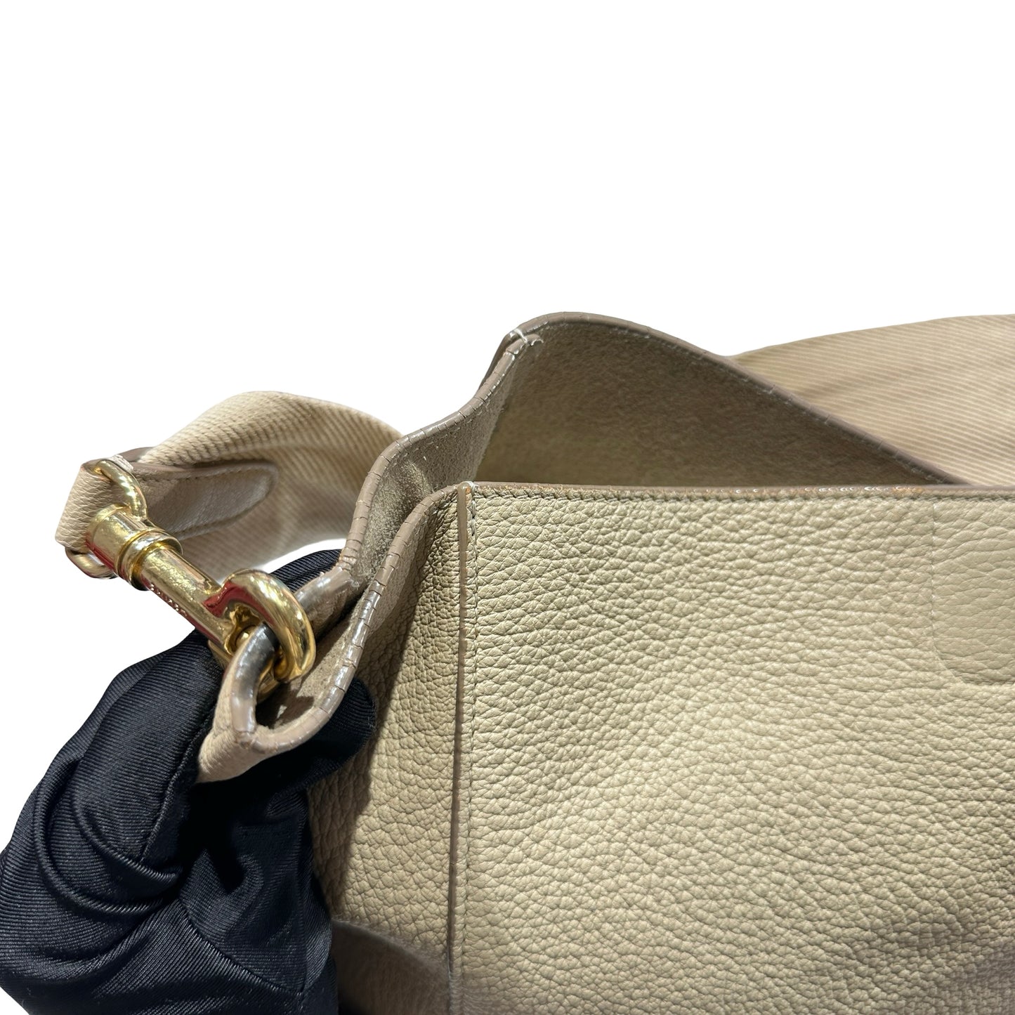 Used CÉLINE Seau Sangle Medium Shoulder Bag Beige GHW