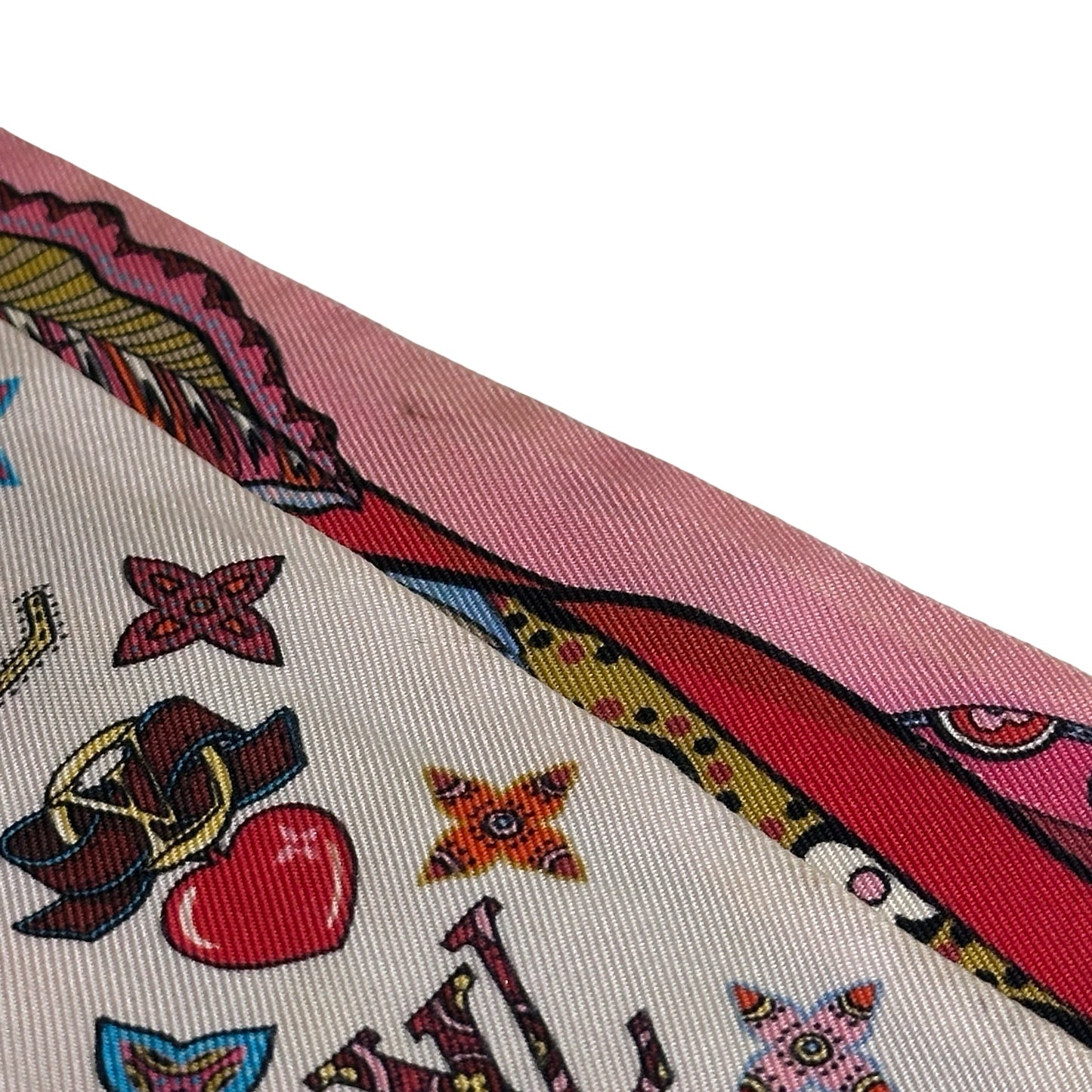 Used LOUIS VUITTON Twilly Twilly Pink White