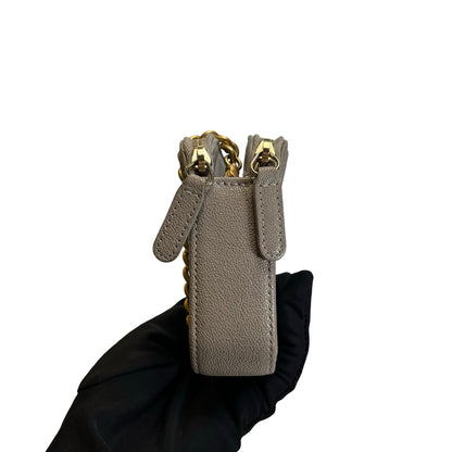 Used CHANEL Quilted Caviar Boy Chanel Zipped Wallet Long wallet Grey Gold