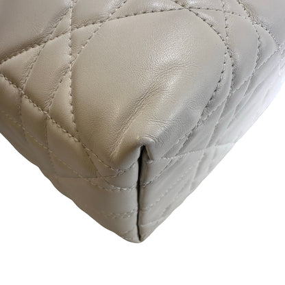 Used DIOR Lambskin Toujours Basket Bag White GHW