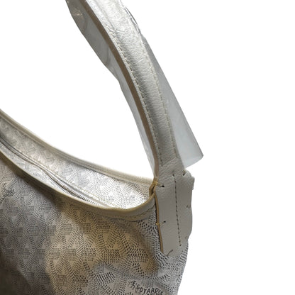 Used GOYARD Canvas Hobo Bag Shoulder Bag White PHW