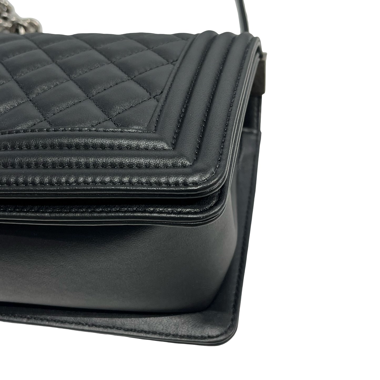 Brand New CHANEL Lambskin Boy Chain shoulder bag Black PHW