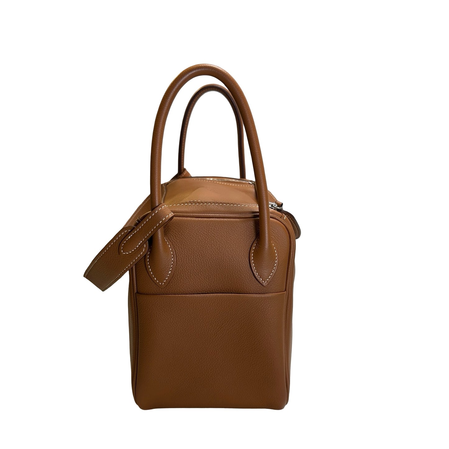 Used HERMES Leather Solid color Lindy 26 Handbag Gold PHW