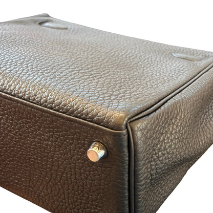 Used HERMES Togo Kelly 25 Handbag Black PHW