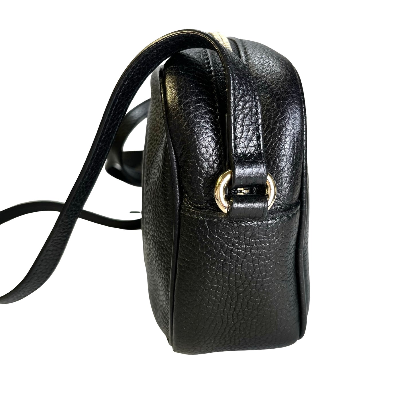 Used GUCCI Pebbled Leather Soho Disco Camera Bag Black GHW