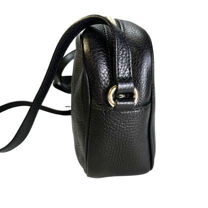 Used GUCCI Pebbled Leather Soho Disco Camera Bag Black GHW