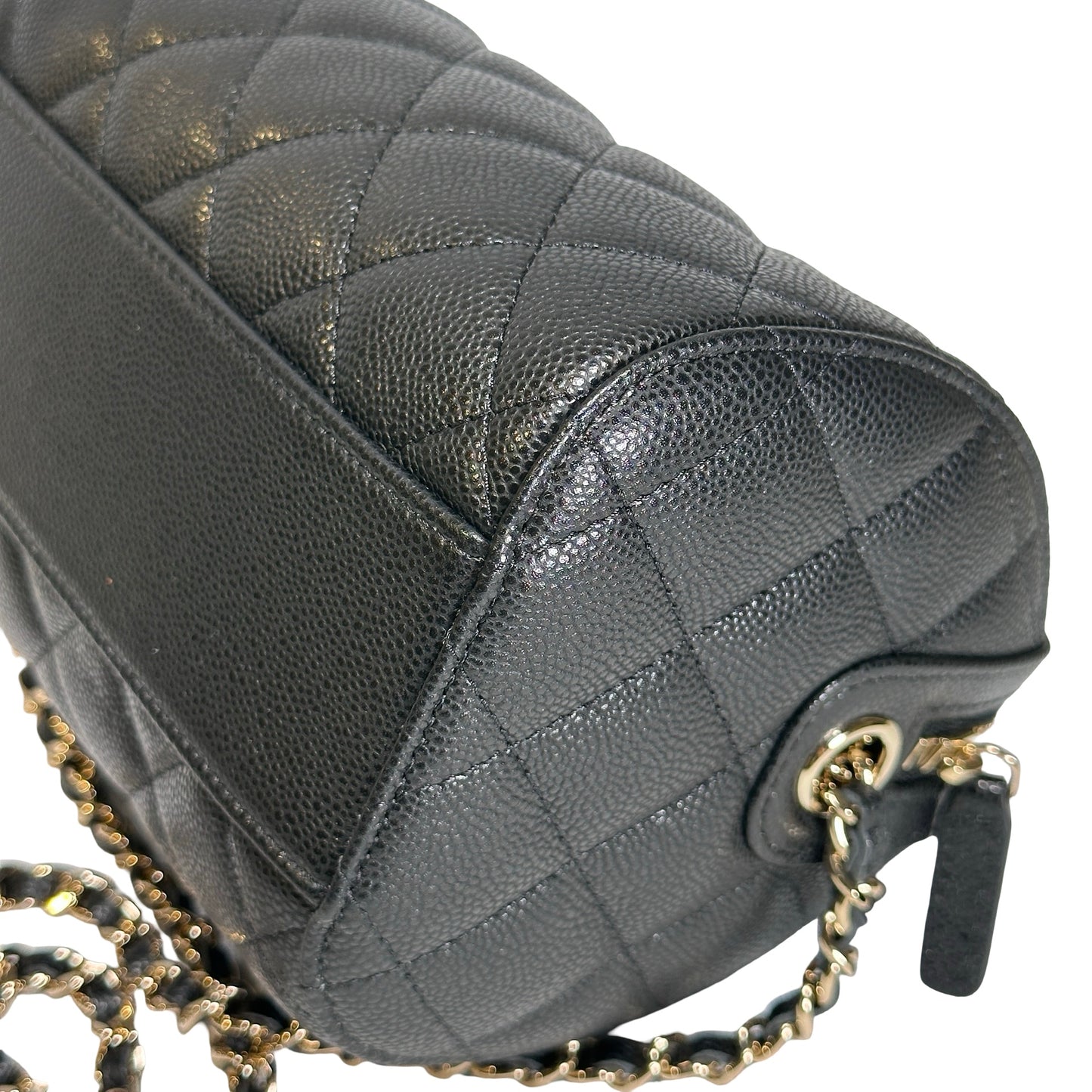 Used CHANEL Caviar Quilted Quilted Barrel Bag Barrel Bag Black