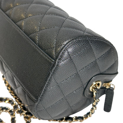 Used CHANEL Caviar Quilted Quilted Barrel Bag Barrel Bag Black