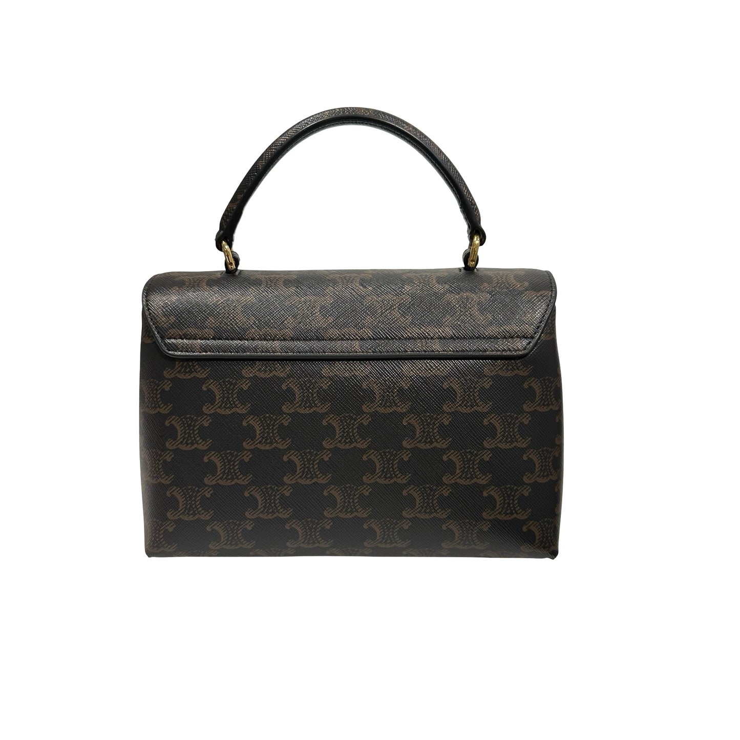 Used Céline TRIOMPHE Canvas Teen Nino Shoulder Bag GHW Brown
