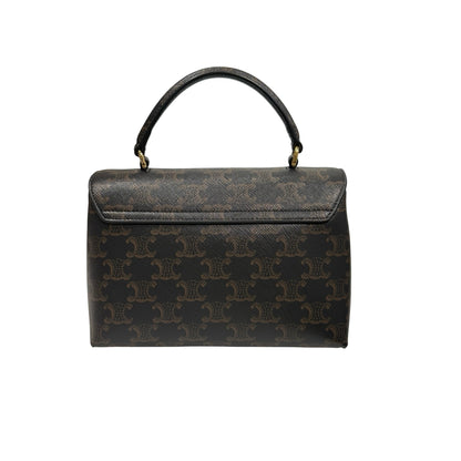 Used Céline TRIOMPHE Canvas Teen Nino Shoulder Bag GHW Brown