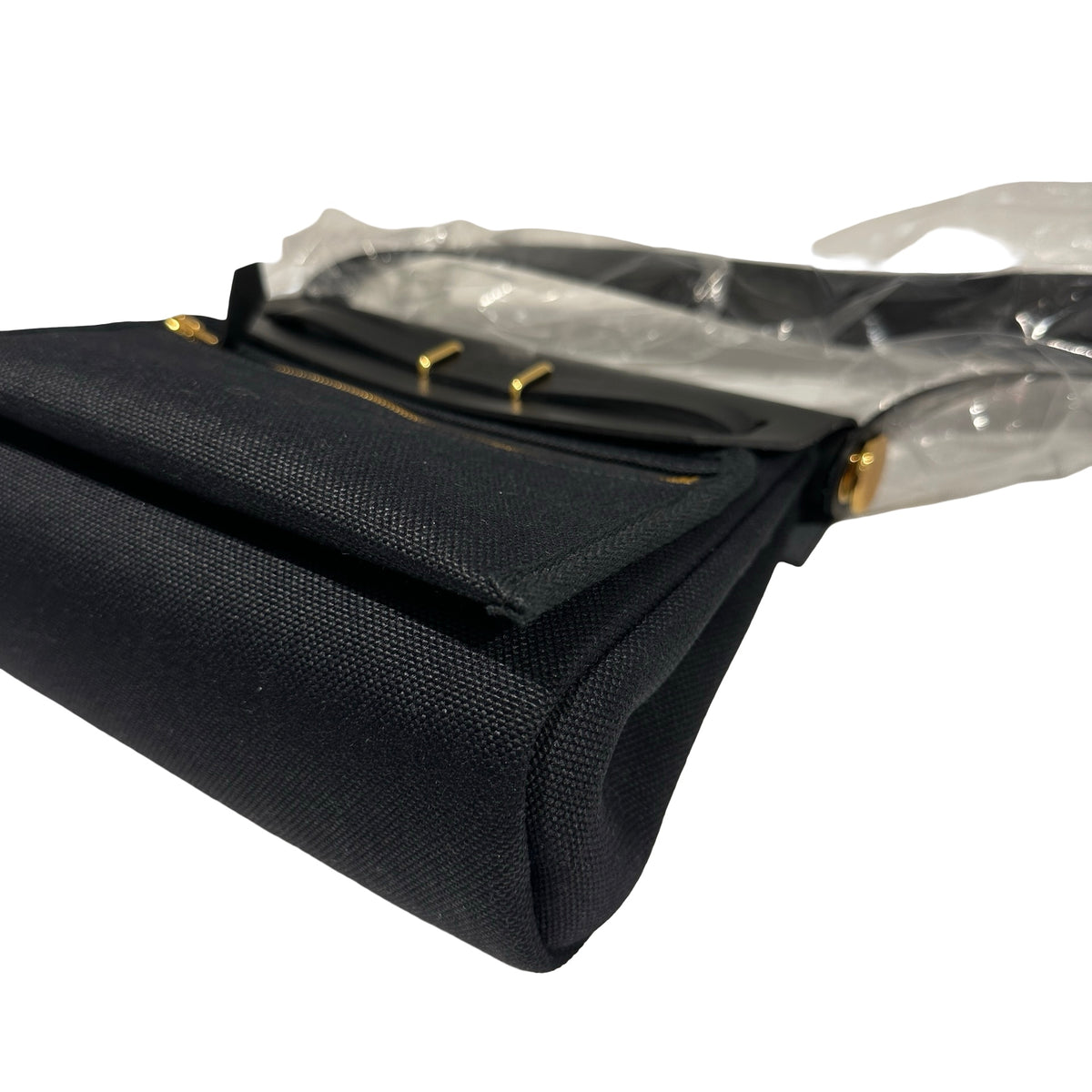 Brand New HERMES Toile Herbag Two Way Shoulder Bag Black Noir