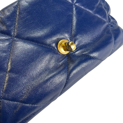 Used CHANEL Lambskin Quilted 19 Bag Shoulder Bag Navy Blue GHW