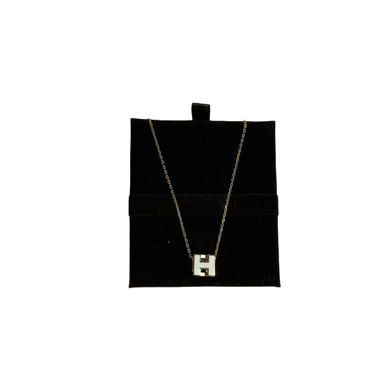Used HERMÈS H CUBE NECKLACE Accessories White GHW