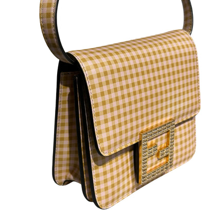 Used FENDI Canvas Cross Body Bag Orange White