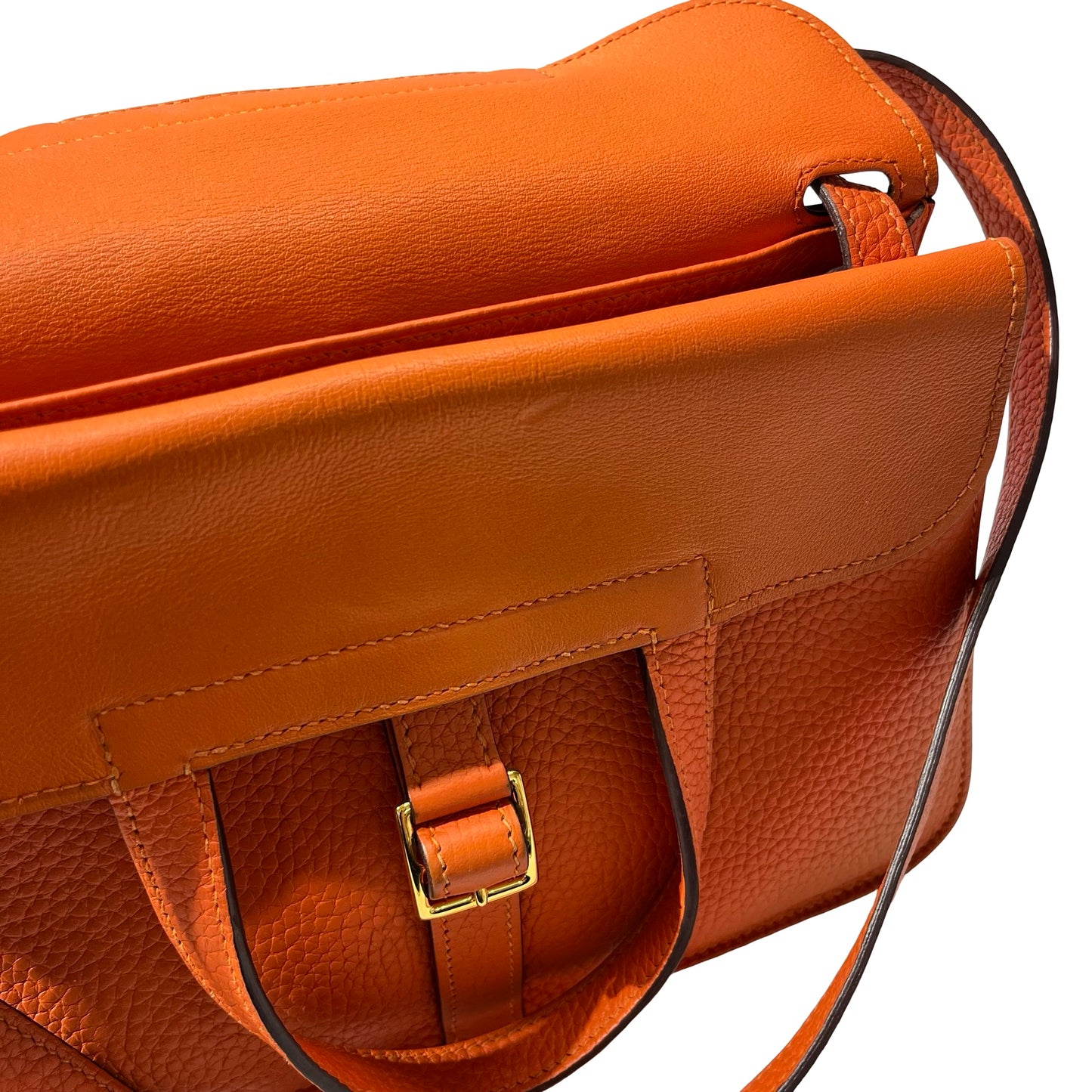 Used HERMÈS Halzan Shoulder Bag Orange (93)
