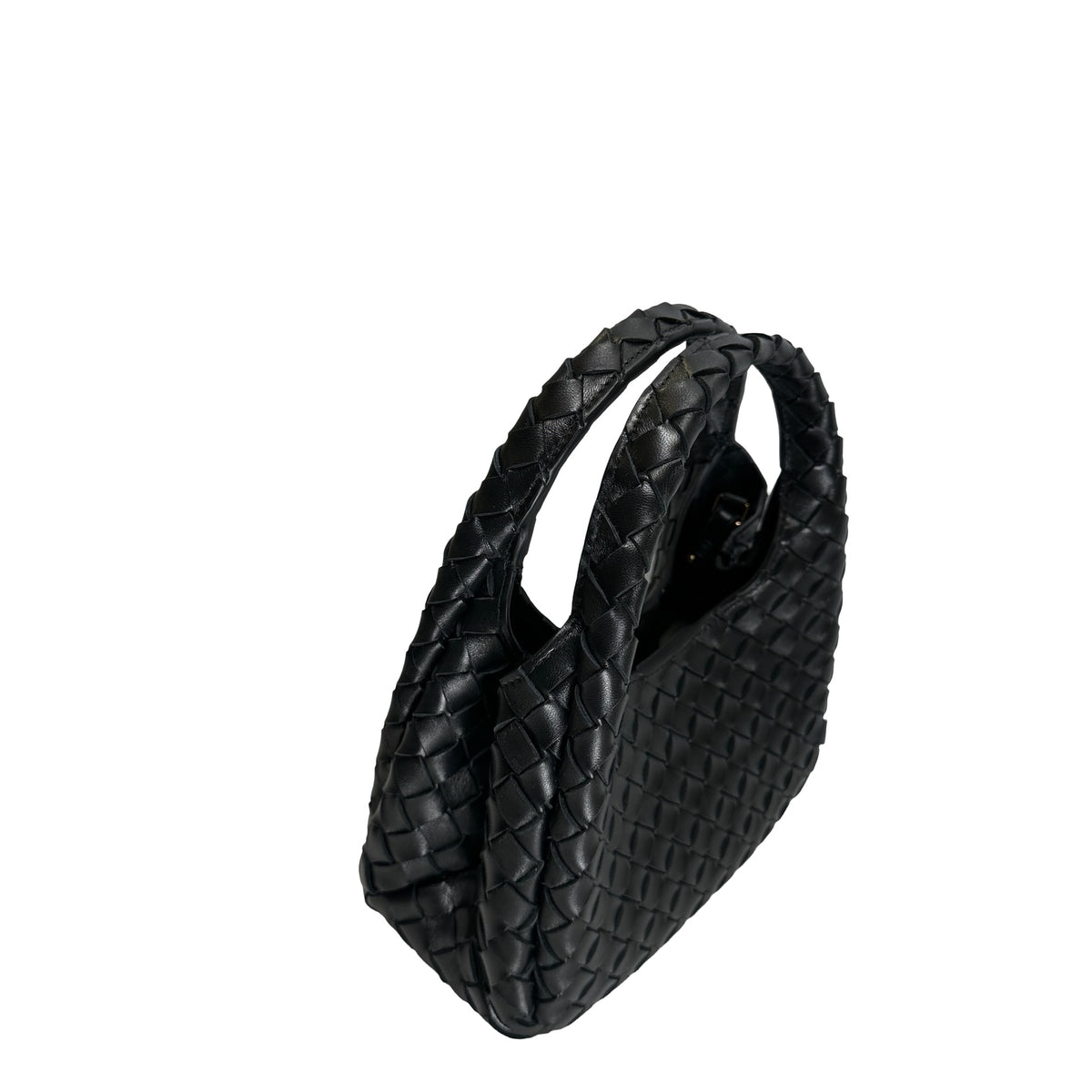 Used BOTTEGA VENETA Intrecciato Leather Jodie Handbag Black
