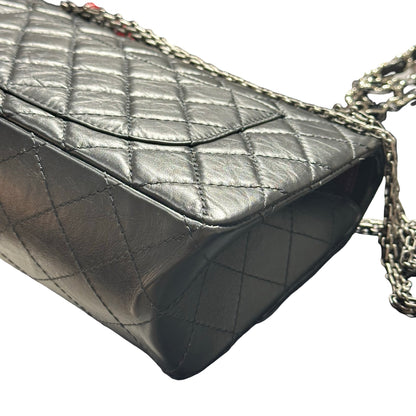 Used CHANEL Quilted Aged Calfskin 2.55 Reissue Flap Shoulder Bag Black，PHW