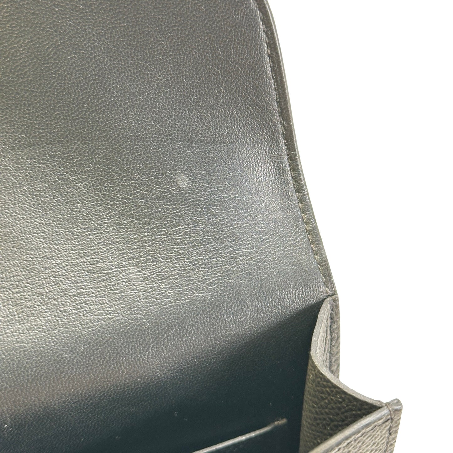 Used HERMES Epsom Constance Slim Wallet Black Gold