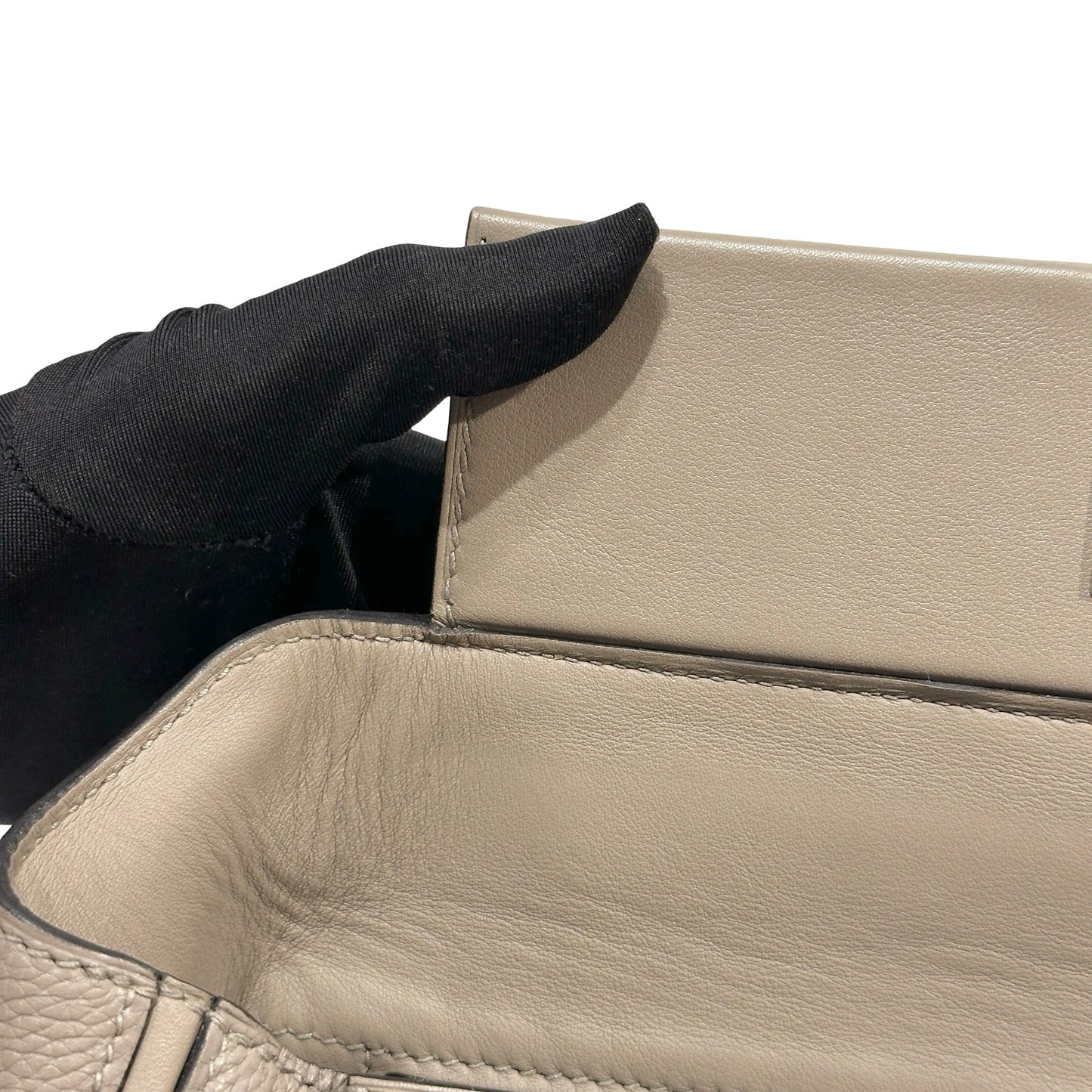 Used HERMES Taurillon Maurice Veau Swift 24/24 Handbag Gris Asphalte Gris