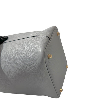 Used HERMÈS Clemence leather Picotin 18 Bucket Bag po gris pantin GHW