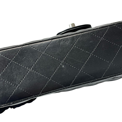 Used CHANEL Lambskin Leather CF 25 Shoulder Bag Black PHW