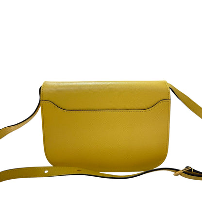 Used DELVAUX Alpina Calf Lingot Small Cross Body Bag Yellow PHW