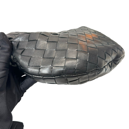 Used BOTTEGA VENETA Calfskin Leather Mini Jodie Pouch Bag Black