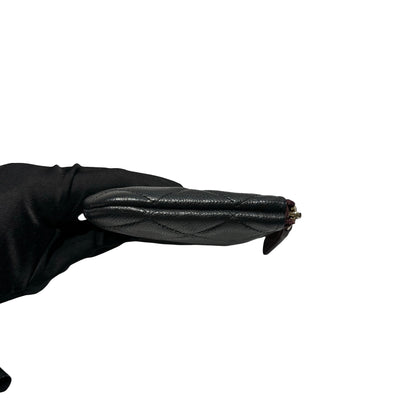 Used CHANEL Lambskin Leather POUCH Wallet Black