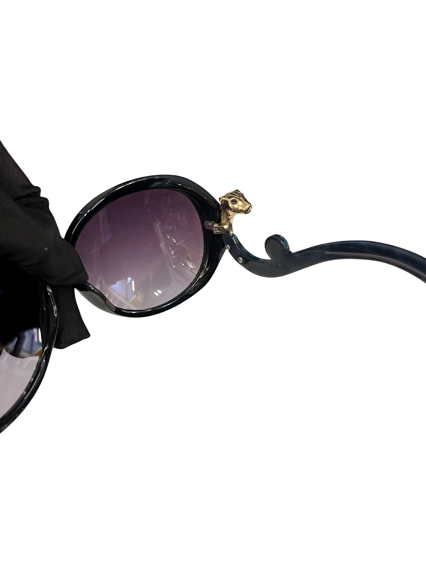 Used CARTIE PVC Sunglasses SUNGLASSES Black Purple