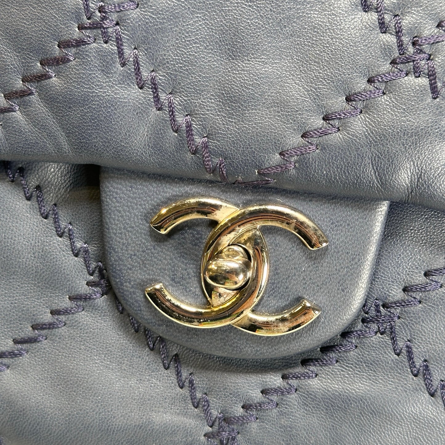 Used CHANEL Ultimate Stitch Flap Bag Wild Stitch Chain Shoulder Bag Navy PHW