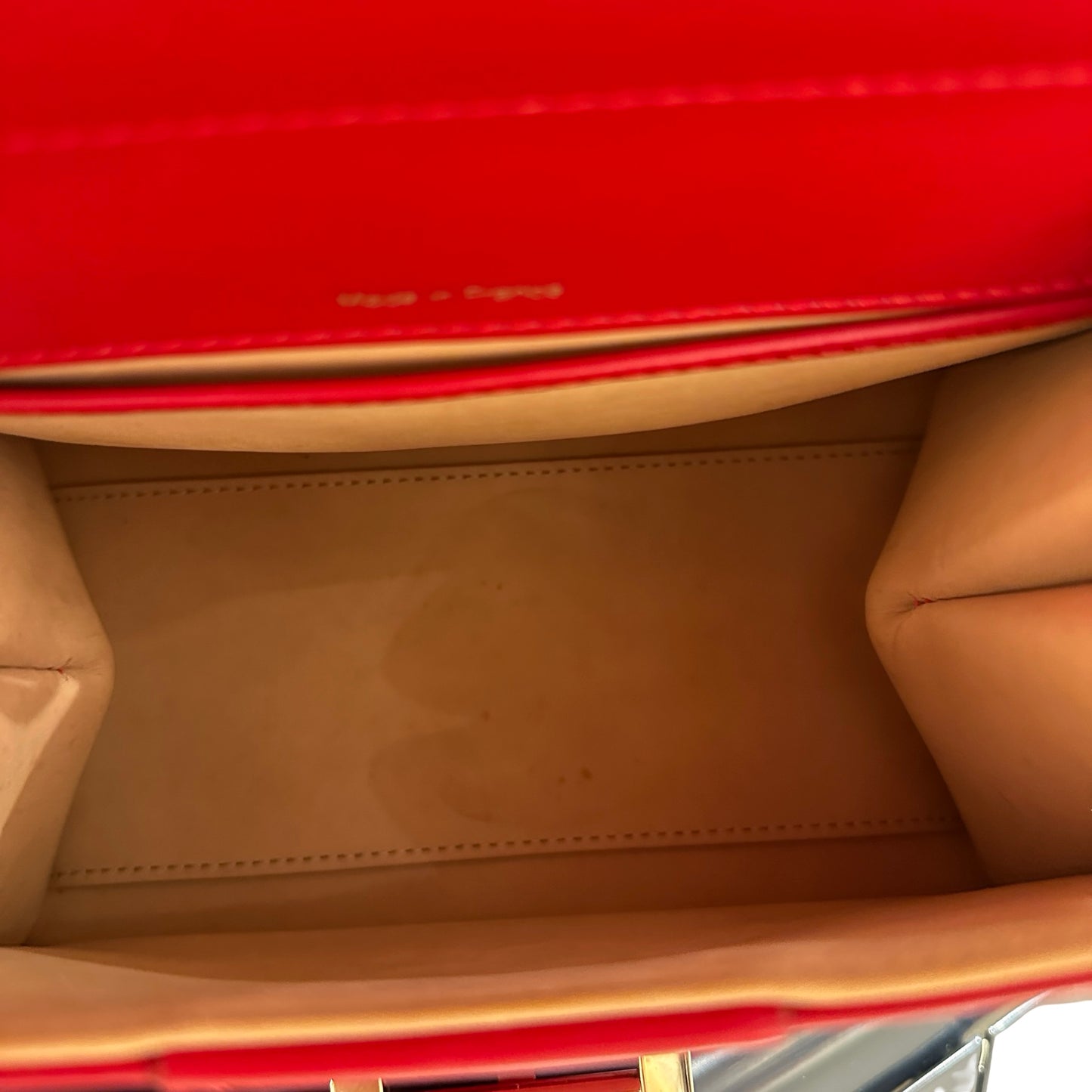 Used DELVAUX Brillant Mini Two Way Shoulder Bag Red