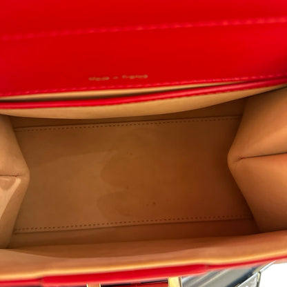 Used DELVAUX Brillant Mini Two Way Shoulder Bag Red