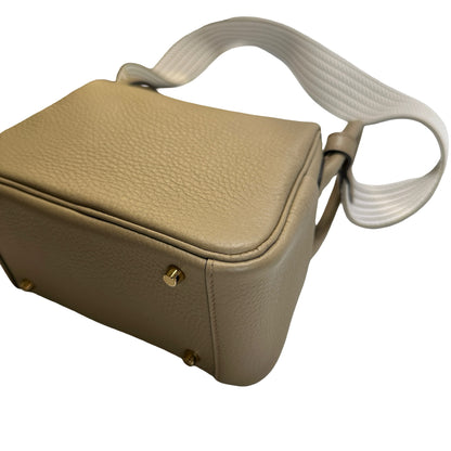 Brand New HERMES TC Mini Lindy Handbag Beige Maria GHW