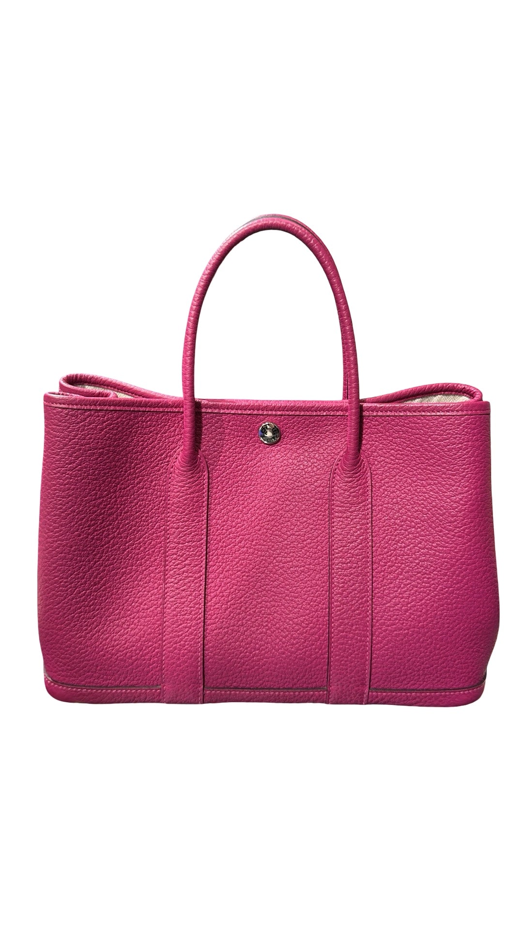 Used HERMÈS Calfskin Leather Negonda Garden Party TPM Clutch Purple