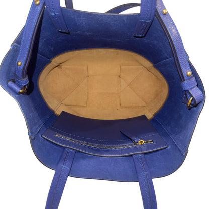 Used CELINE Bi-color Vertical Cabas Tote Bag Blue Brown