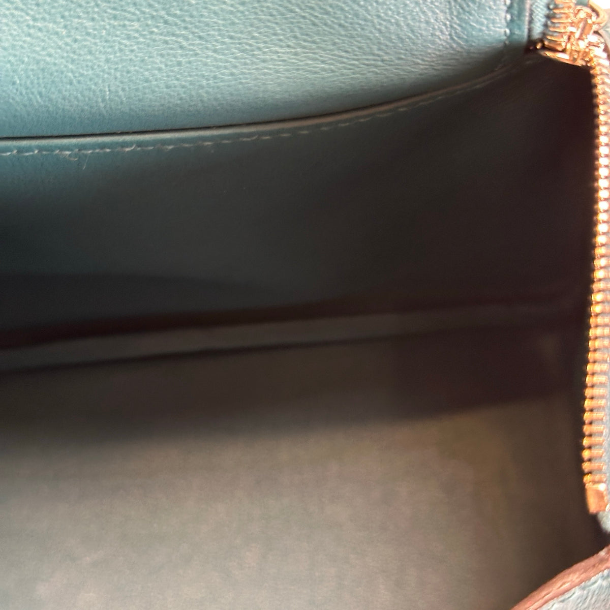 Used HERMES Leather Lindy Handbag Green