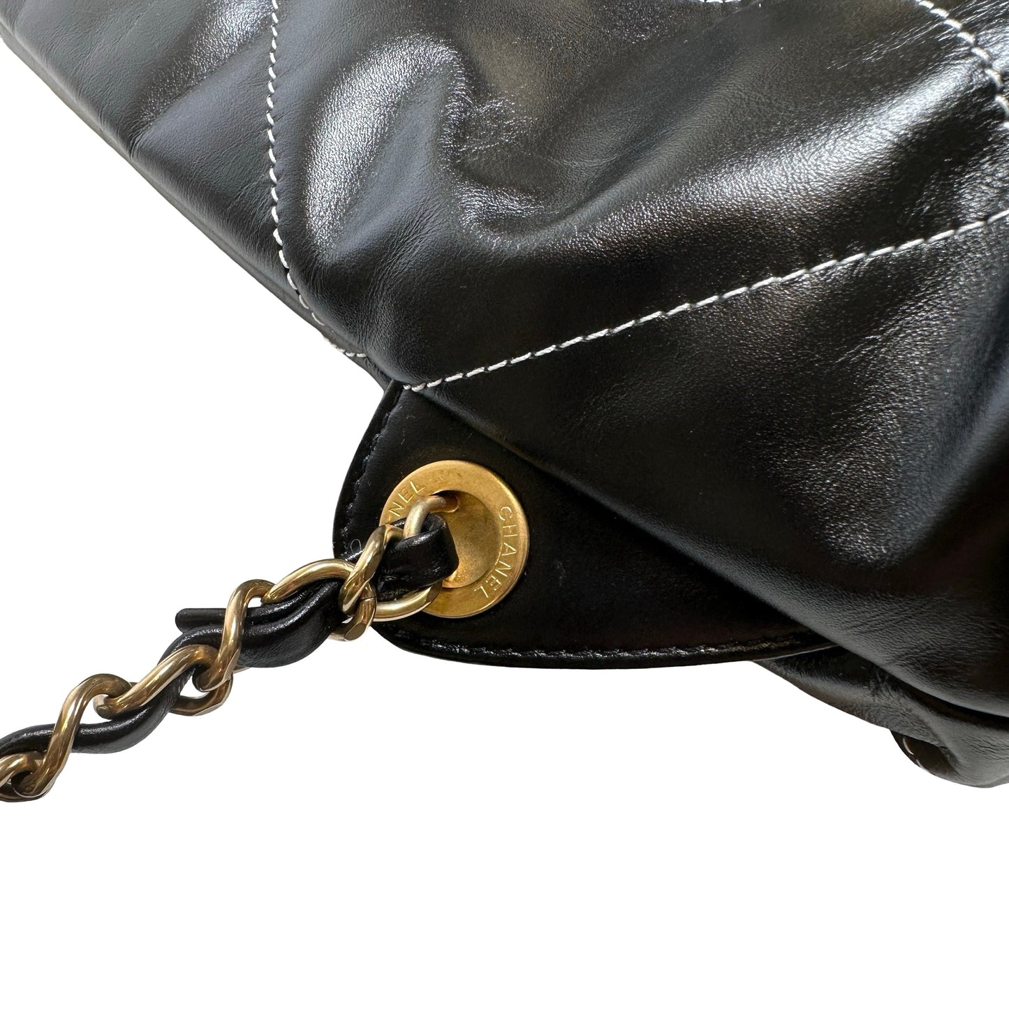 Used CHANEL Lambskin 22 Backpack Backpack Black GHW