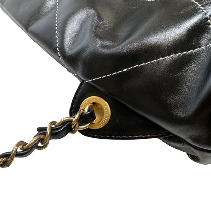 Used CHANEL Lambskin 22 Backpack Backpack Black GHW