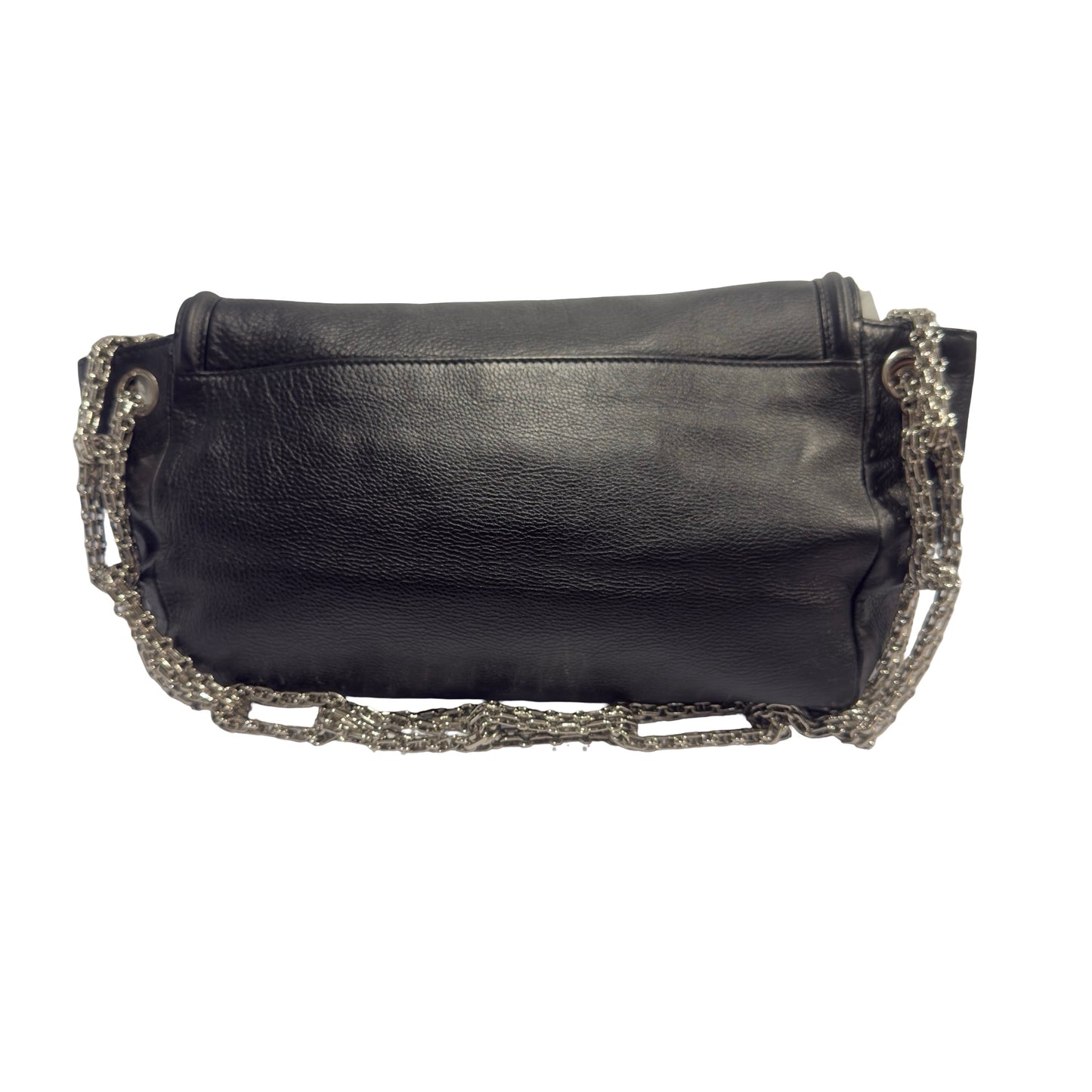 Used CHANEL Calfskin Reissue 2.55 Shoulder Bag Black Silver